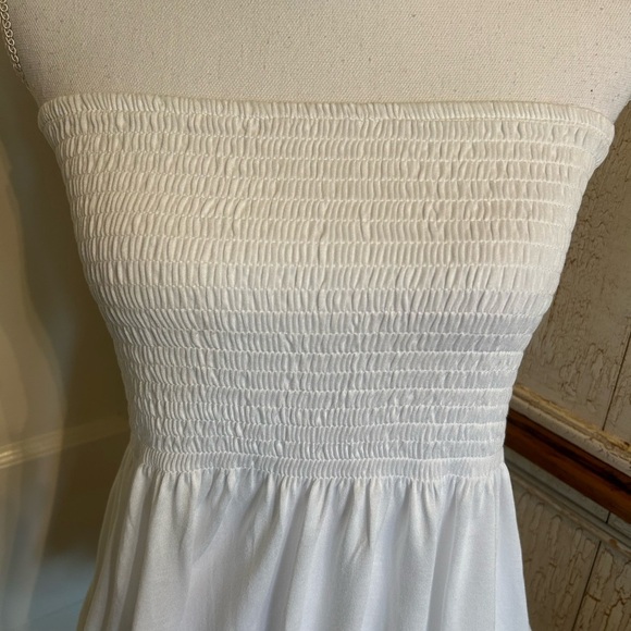 Lascana White Smocked Peplum Strapless Top - Picture 2 of 13